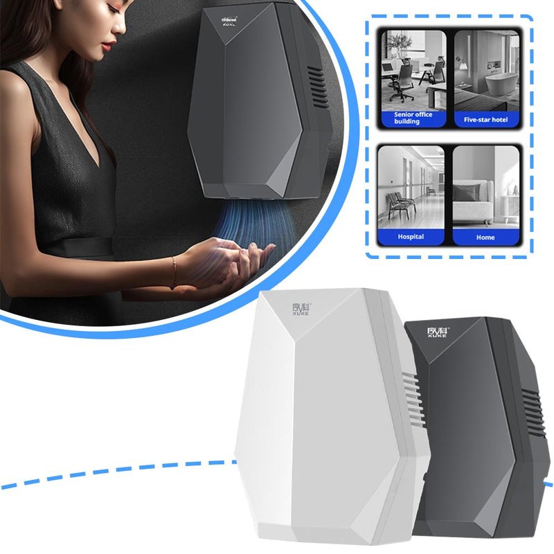 Powerful 1600W Hand Dryer - Wall-Mounted Quiet Automatic Sensor Dryer （9.36''×7.41''×4.09''), No-Drill Installation for Home Kitchen Hotel Bathroom  (White US Specification) - Image 2